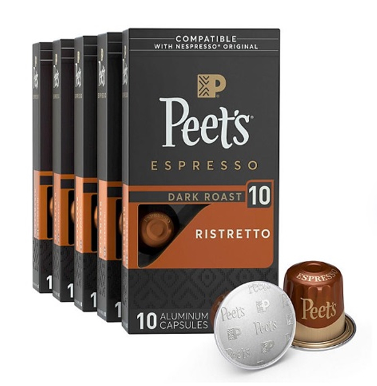 (image for) Peet's Coffee Ristretto Intensity 10 Dark Roast Pods 50 ct. - Click Image to Close